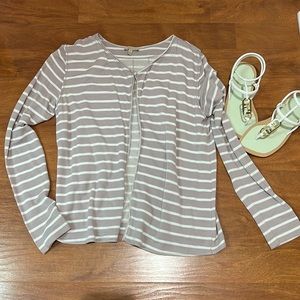 Anthropologie Bordeaux Striped Cardigan